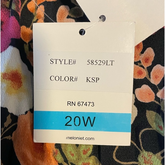 Black Floral Printed Mini Dress Size 20W NWT - Picture 7 of 11